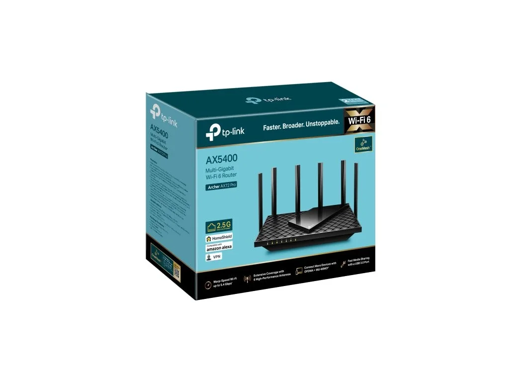 TP-Link Archer AX72 Pro Двухдиапазонный роутер Wi‑Fi AX5400 с портом WAN/LAN 2,5 Гбит/с и поддержкой Mesh