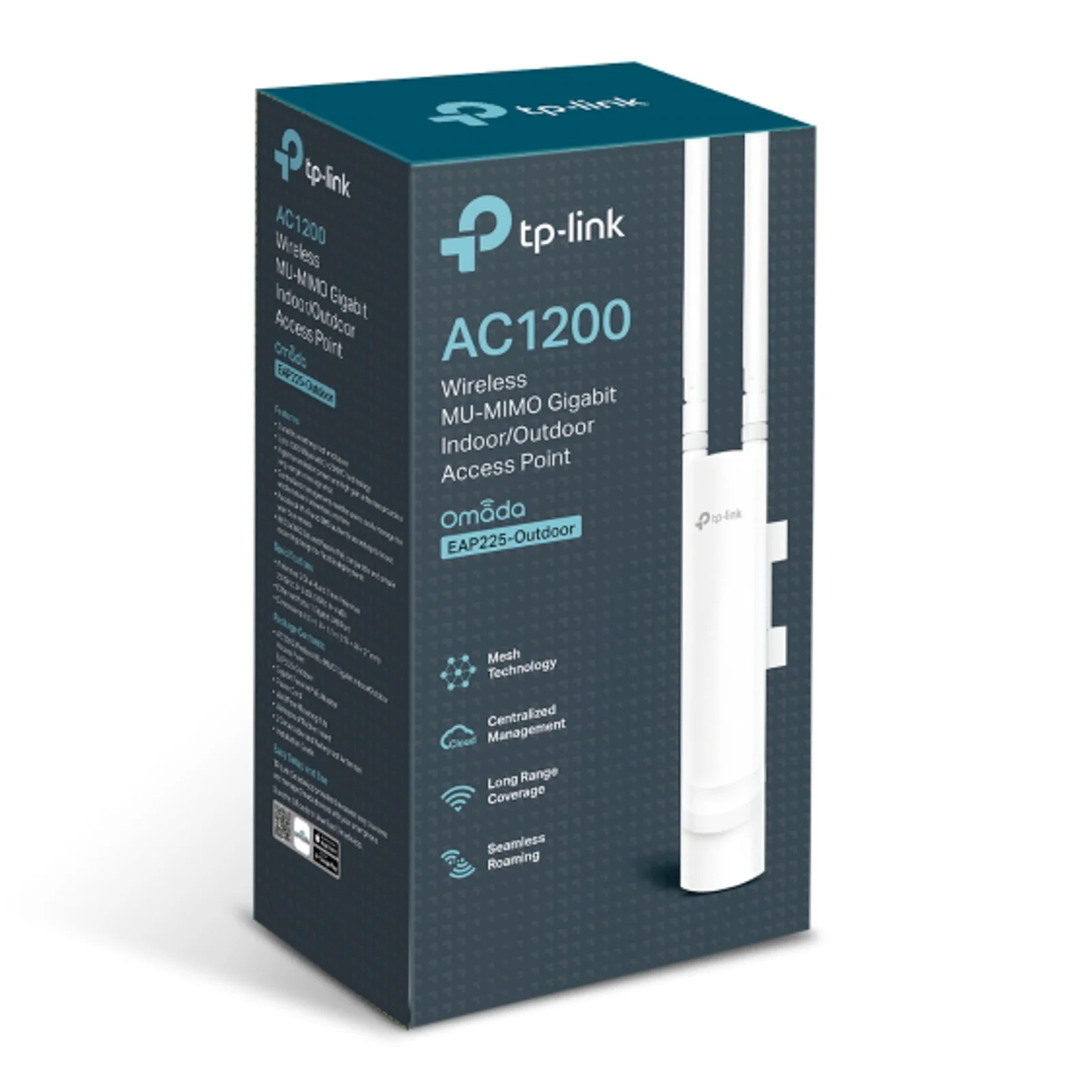 TP-Link EAP225-Outdoor Точка доступа для улицы и помещений AC1200, до 300 Мбит/с на 2,4 ГГц + до 867 Мбит/с на 5 ГГц
