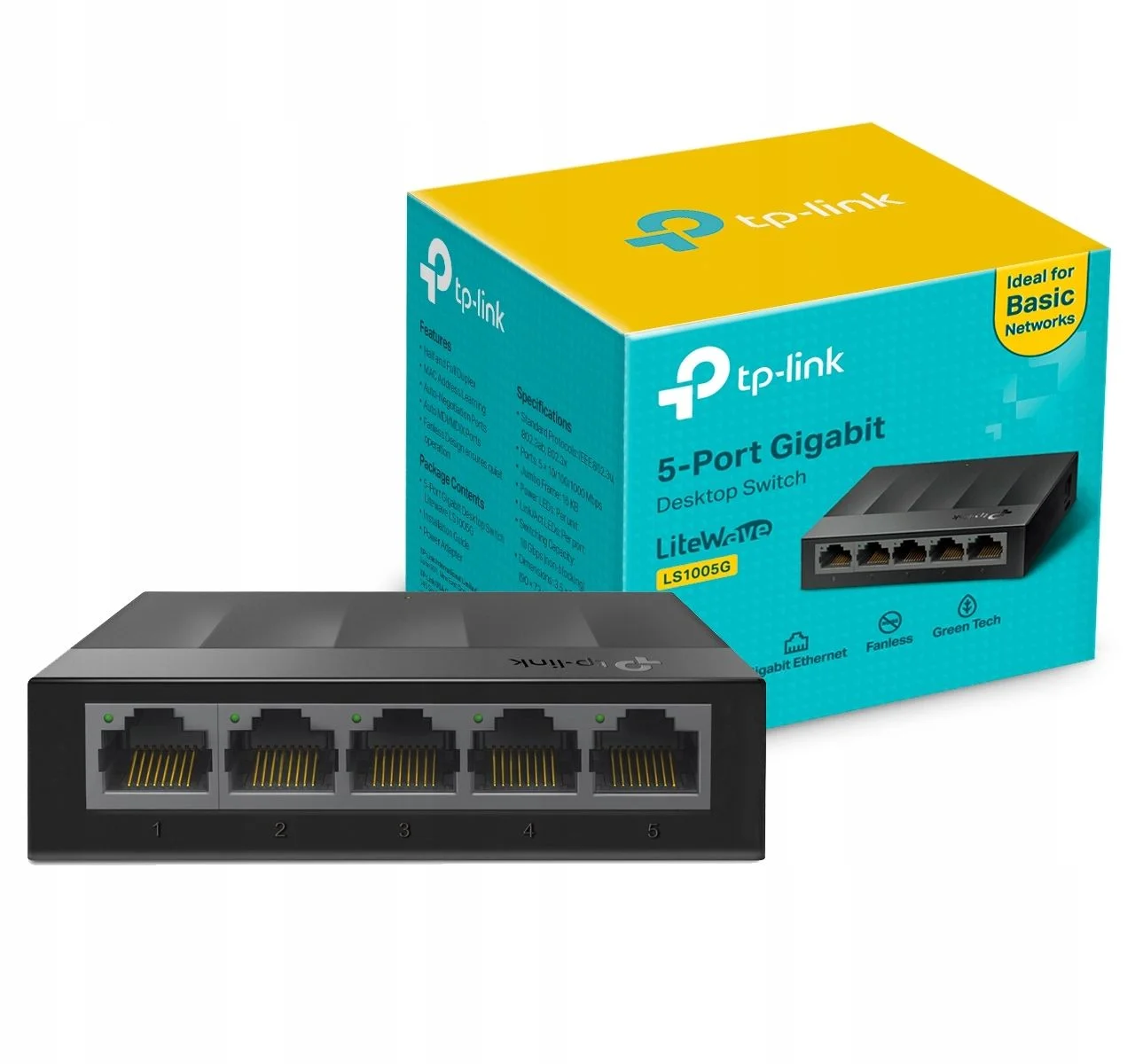 TP-Link LS1005 5-портовый настольный коммутатор 10/100 Мбит/с