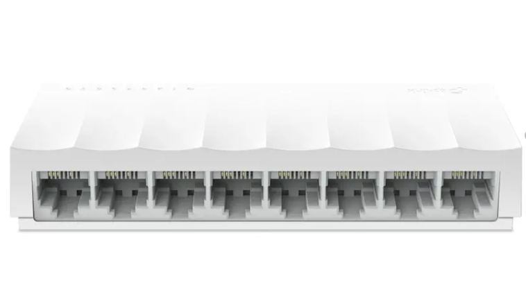 TP-Link LS1008 8-портовый настольный коммутатор 10/100Мбит/с, 8 портов RJ45 10/100 Мбит/с, настольный пластиковый корпус