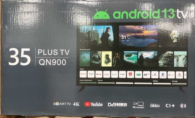 Телевизор LED 24" КТВ Android 14 ,  tv Q2600,60 Гц, SMART, WI-FI, T2/C2