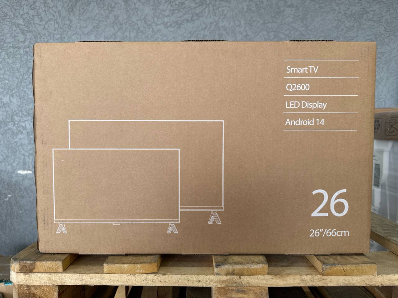 Телевизор LED 24" КТВ Android 14 ,  tv Q2600,60 Гц, SMART, WI-FI, T2/C2