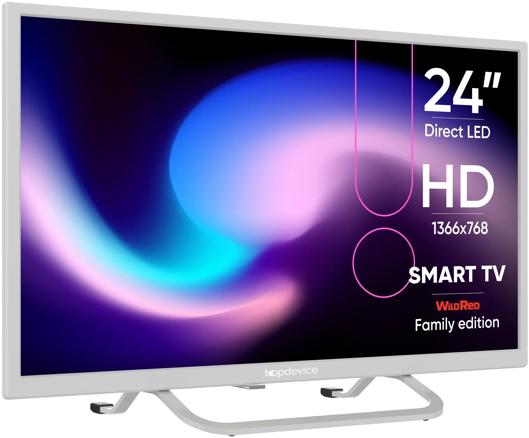Телевизор LED 24" КТВ Android 14 ,  tv Q2600,60 Гц, SMART, WI-FI, T2/C2