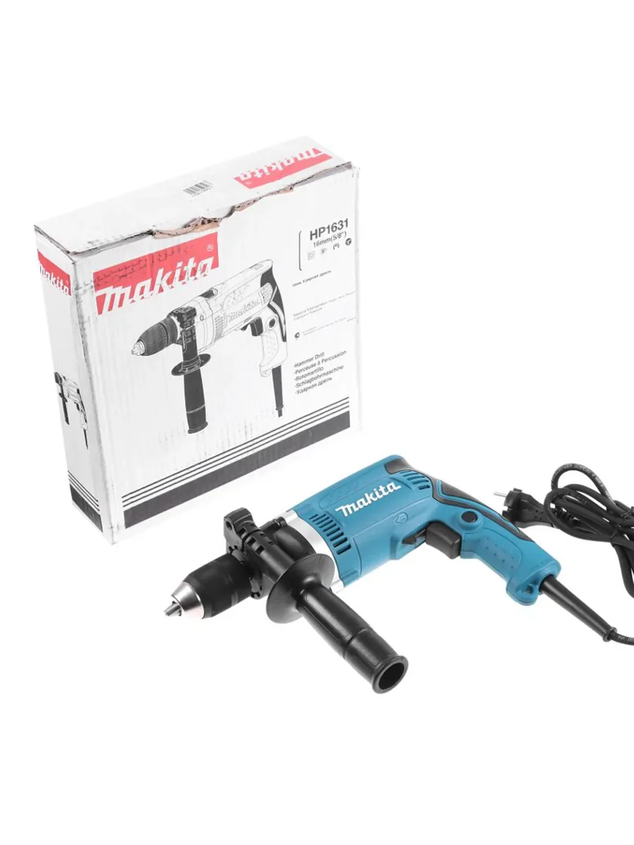 Дрель ударная Makita HP1631 710Вт патрон:быстрозажимной реверс