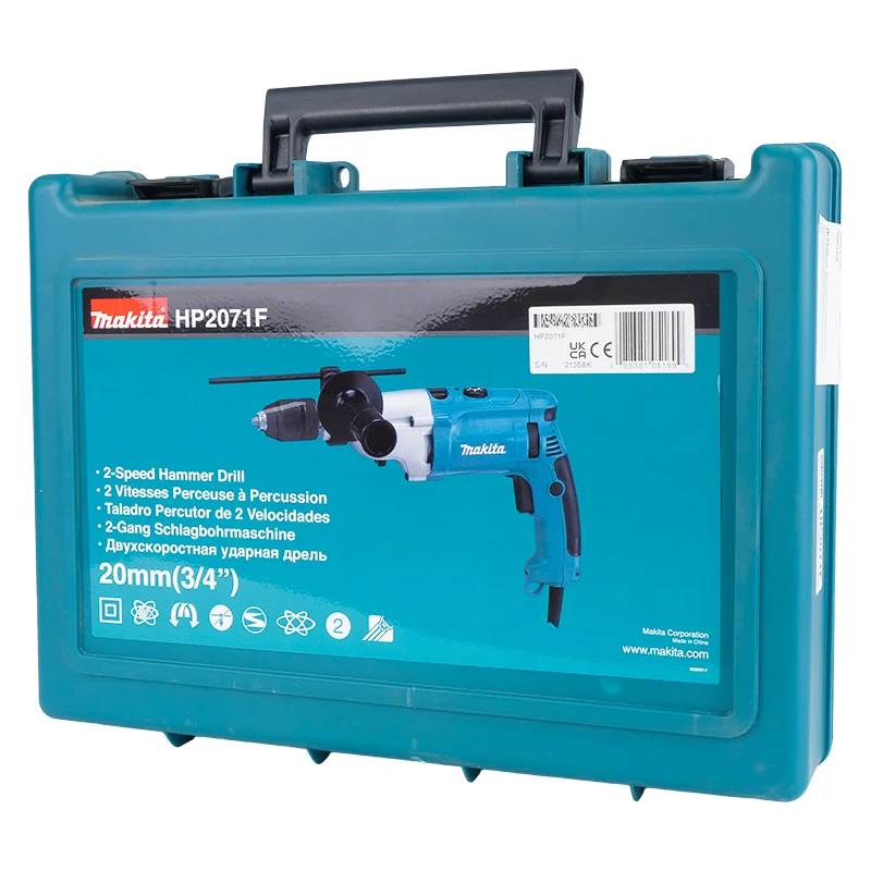 Дрель ударная Makita HP2071F 1010Вт патрон:быстрозажимной реверс (кейс в комплекте)