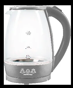 Чайник электрический Мастерица ЕК-1801G, дымчатый, 1.8 л, стекло, 1850 Вт
