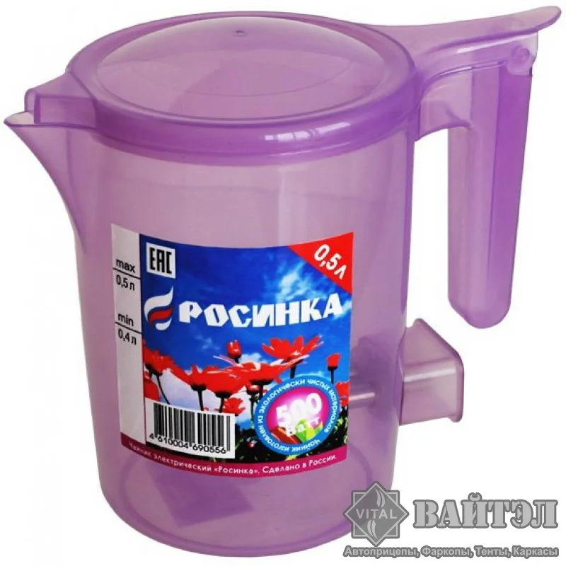 Чайник электрический Росинка 0,5л 0,6кВт, спираль