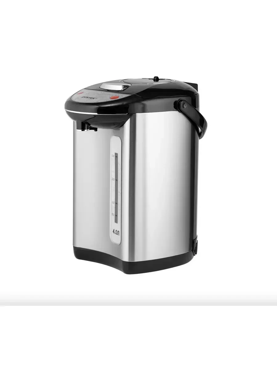 Термопот Centek CT-1082 (сталь) 4.0л, 750 Вт, 3 способа подачи воды, двойная защита от перегрева