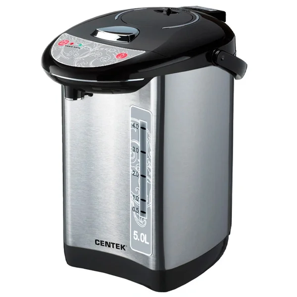 Термопот Centek CT-1083 (сталь) 5.0л, 750Вт, 3 способа подачи воды, двойная защита от перегрева