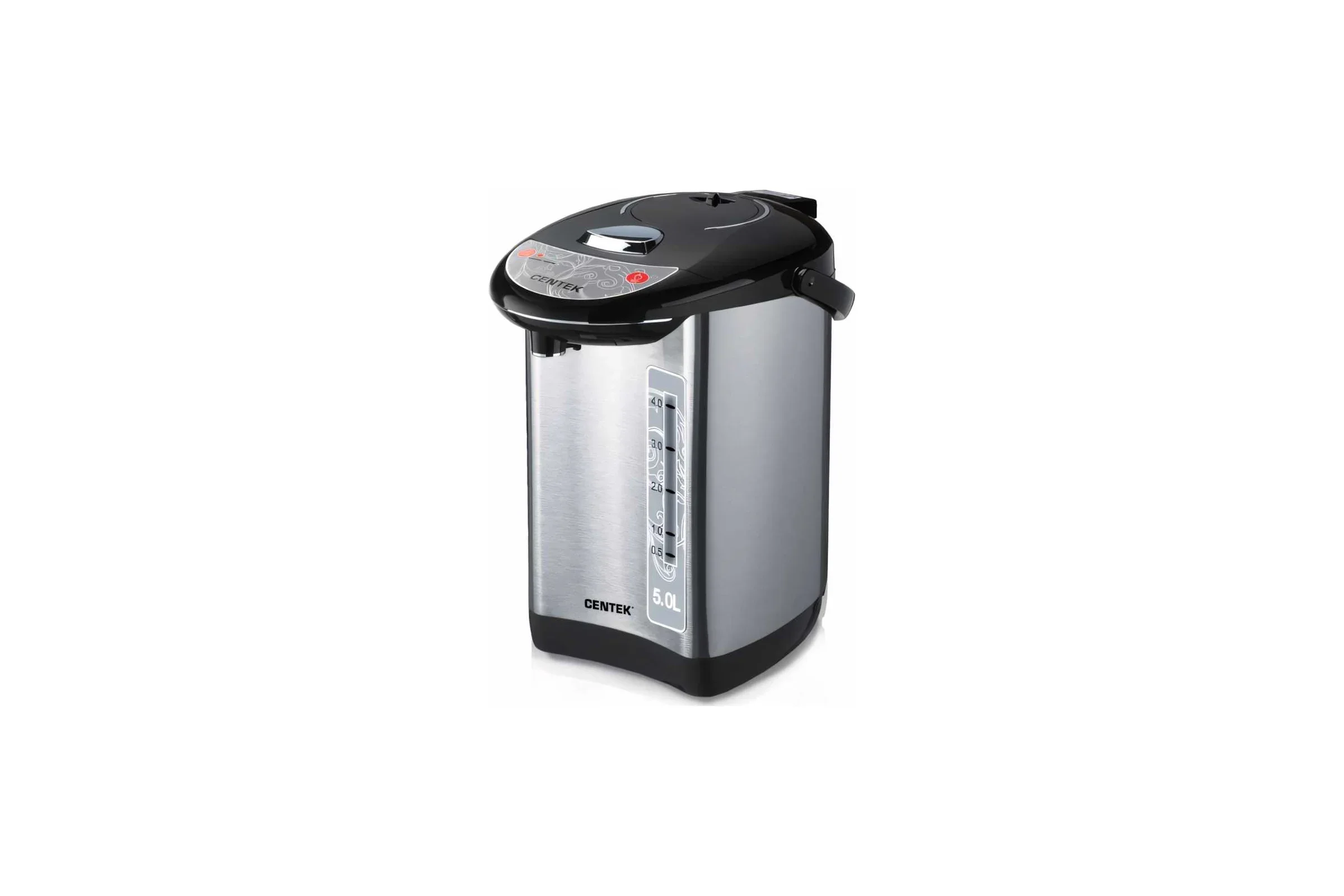Термопот Centek CT-1083 (сталь) 5.0л, 750Вт, 3 способа подачи воды, двойная защита от перегрева