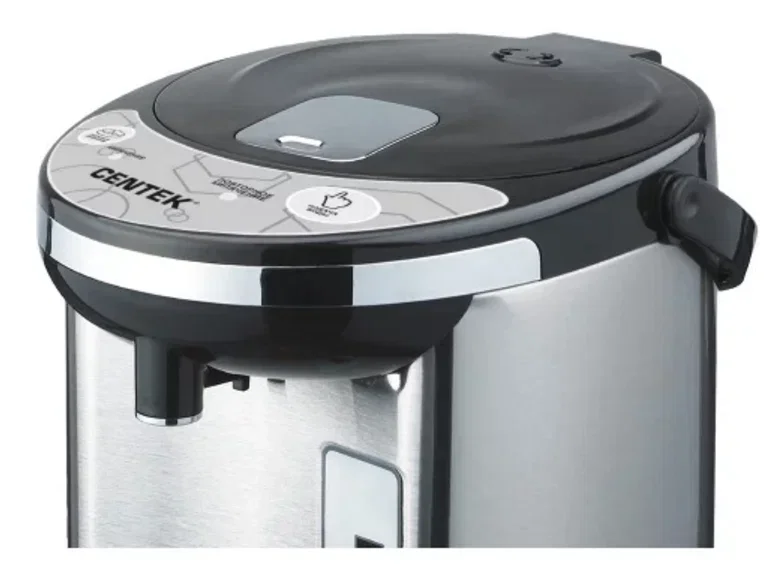 Термопот Centek CT-1084 сталь, 6.0 л, 750 Вт, 2 способа подачи воды, двойная защита от перегрева
