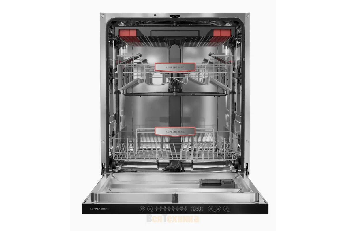 Встраиваемая посудомоечная машина Kuppersberg GHL 6030, High-Tech, 60 см, 16 комплектов, 8 программ, 3 корзины, лифт-механизм, конденсационная сушка,