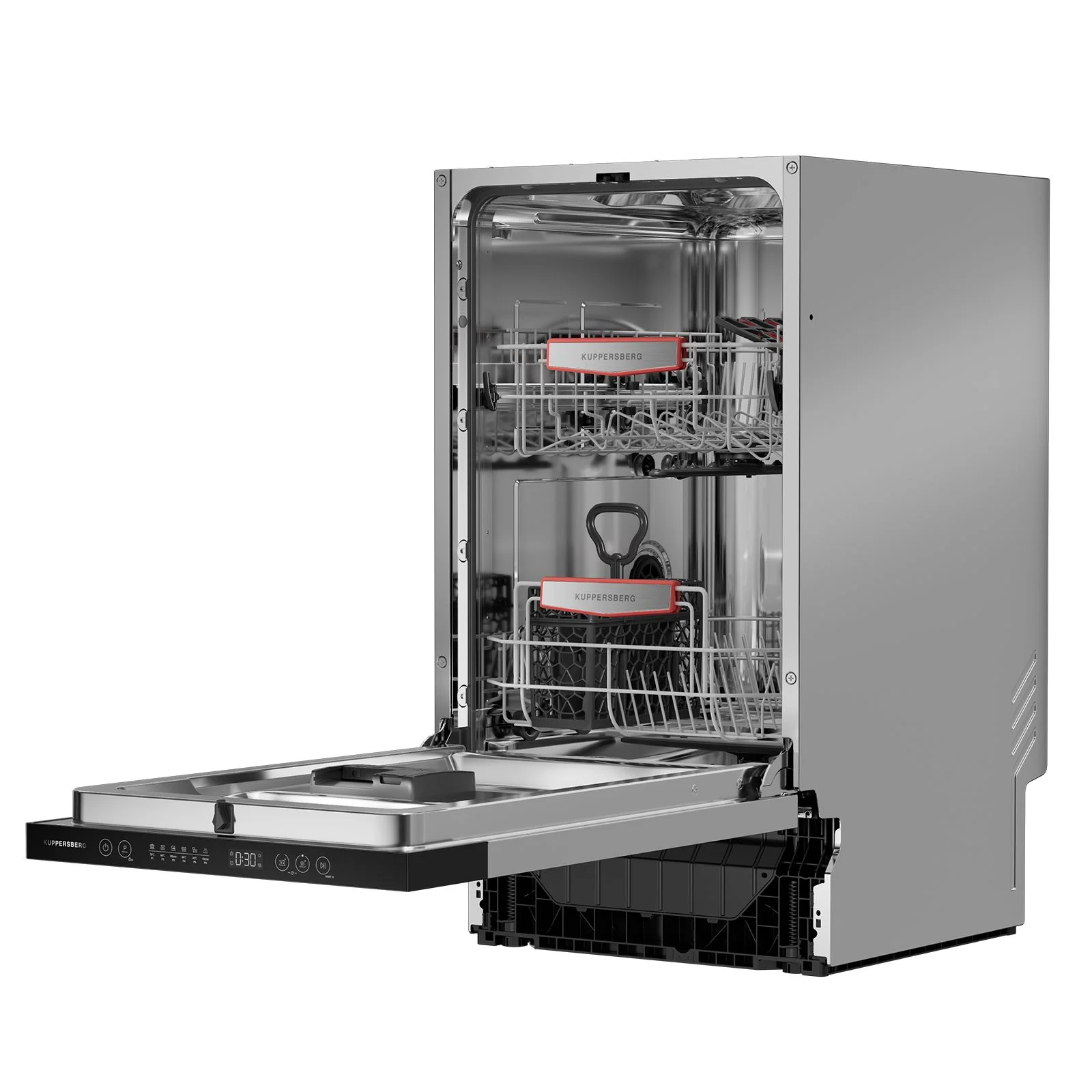 Встраиваемая посудомоечная машина Kuppersberg GHS 4520, High-Tech, 45 см, 10 комплектов, 6 программ, 3 корзины, конденсационная сушка, полная защита о