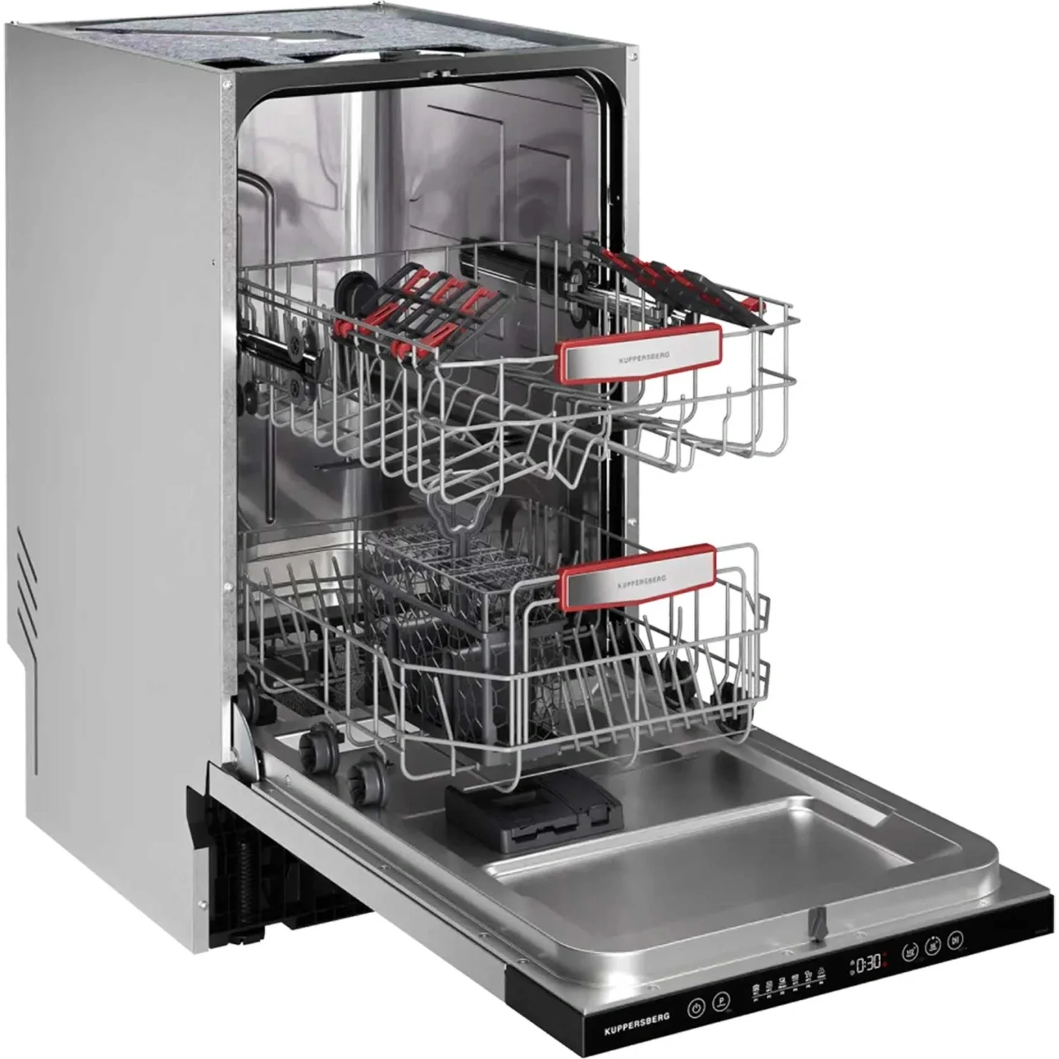 Встраиваемая посудомоечная машина Kuppersberg GHS 4520, High-Tech, 45 см, 10 комплектов, 6 программ, 3 корзины, конденсационная сушка, полная защита о