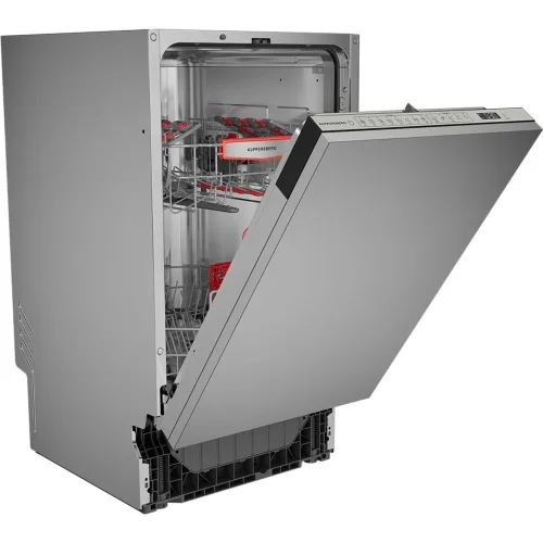 Встраиваемая посудомоечная машина Kuppersberg GHS 4526, High-Tech, 45 см, 10 комплектов, 3 корзины, 8 программ, отсрочка старта, автоматическое открыв