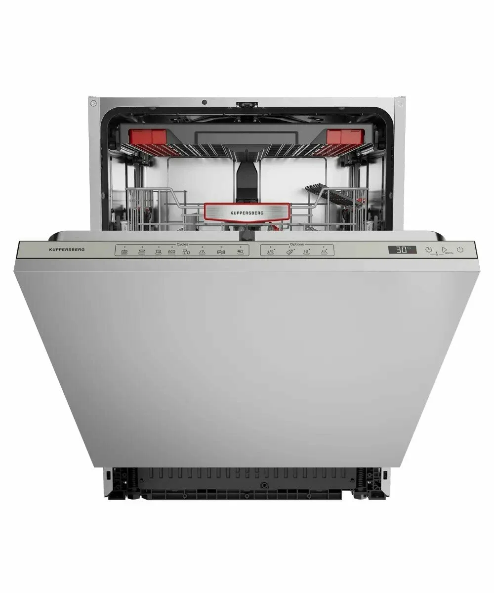 Встраиваемая посудомоечная машина Kuppersberg GHS 6036, High-Tech, 60 см, 16 комплектов, 3 корзины, 8 программ, отсрочка старта, автоматическое открыв