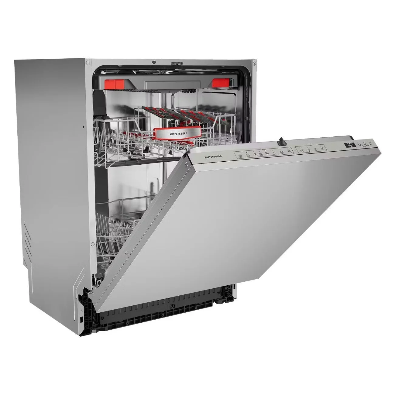 Встраиваемая посудомоечная машина Kuppersberg GHS 6036, High-Tech, 60 см, 16 комплектов, 3 корзины, 8 программ, отсрочка старта, автоматическое открыв