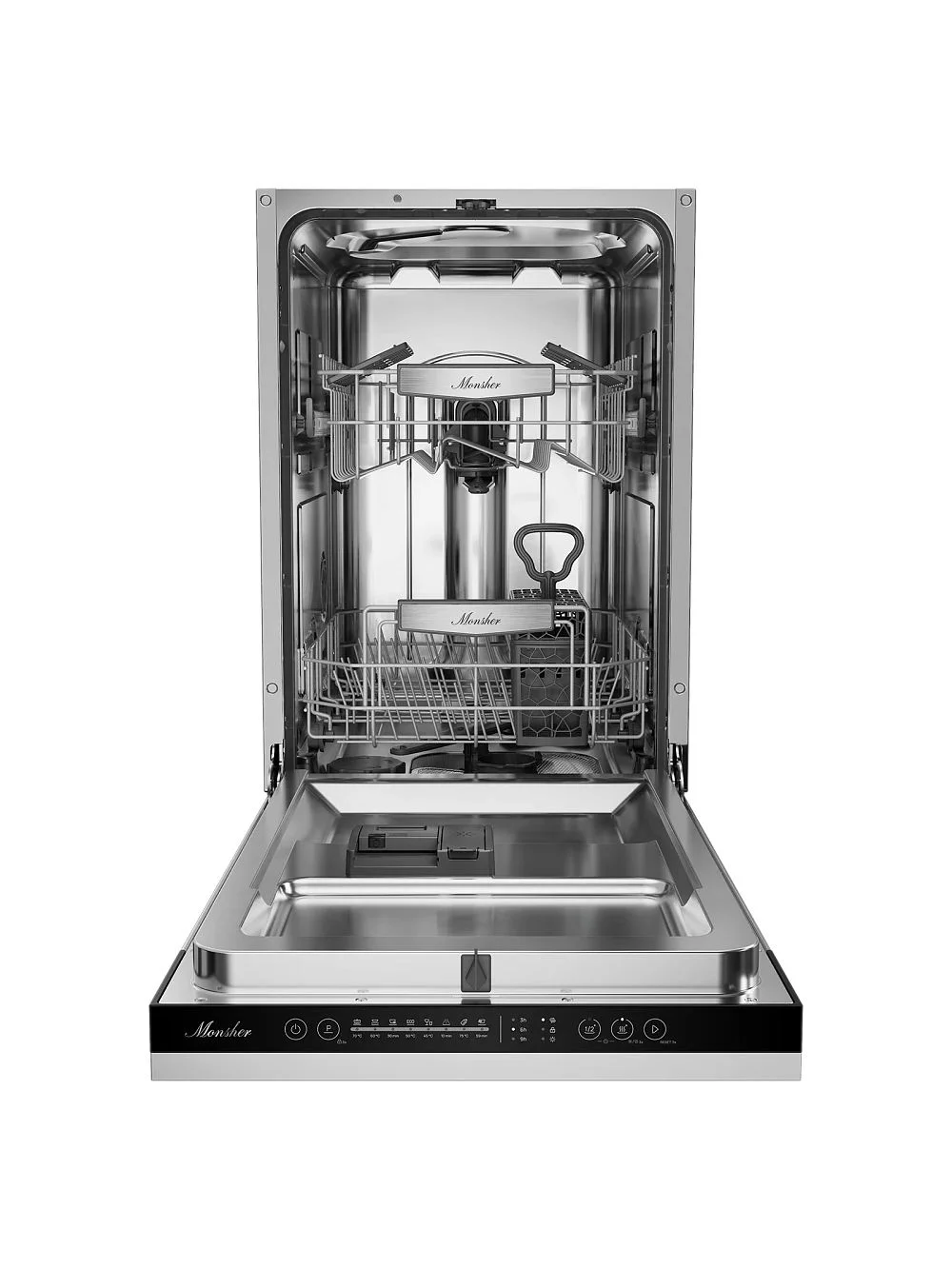 Встраиваемая посудомоечная машина Monsher MD 4511, High-Tech, 45 см, 9 комплектов, 2 корзины, 8 программ, инверторный мотор, отсрочка старта, автомати