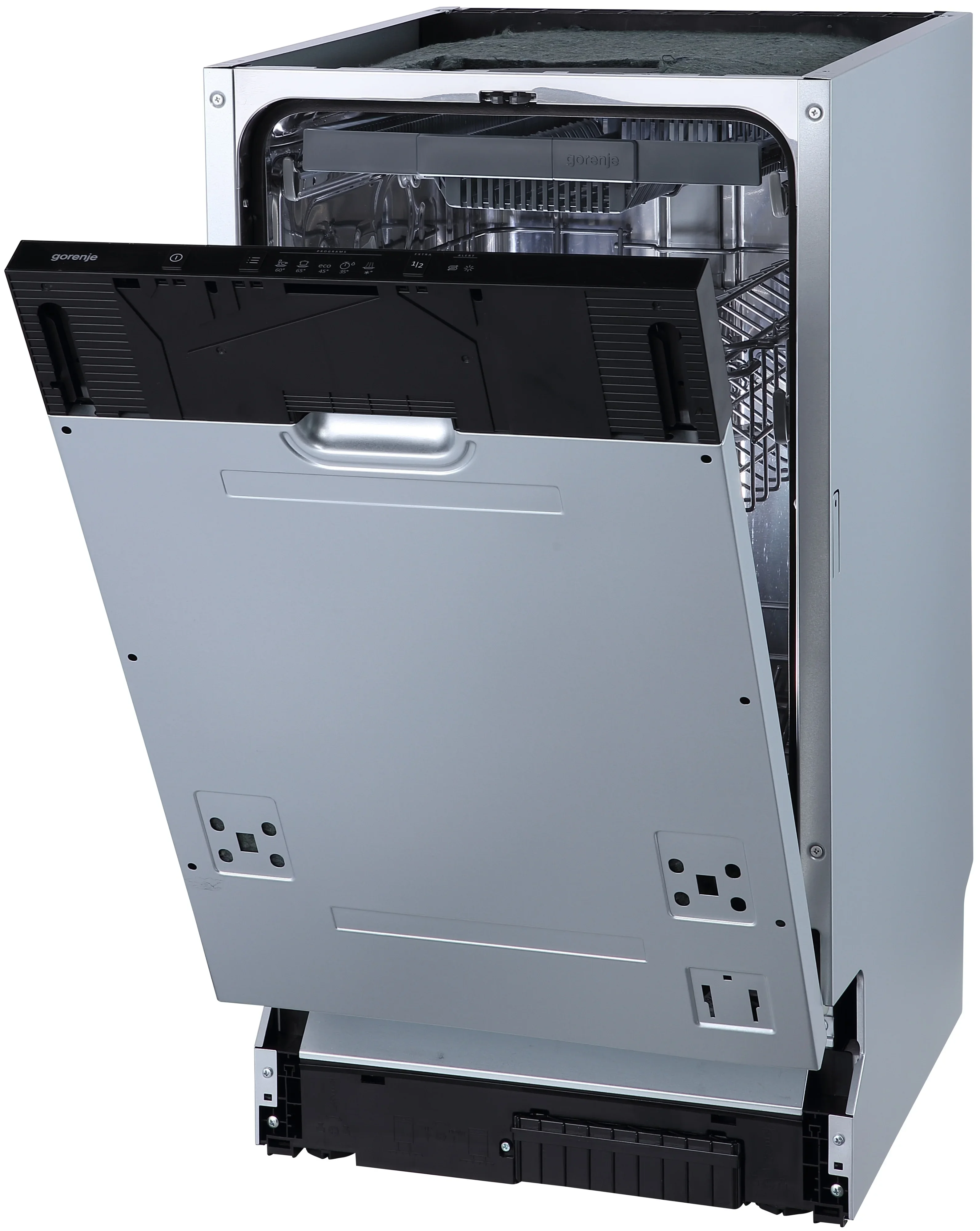 Посудомоечная машина встраиваемая Gorenje GV520D17S, загрузка 10 комплектов, стандартный мотор, регулировка верхней корзины по высоте, 3 корзины, кноп