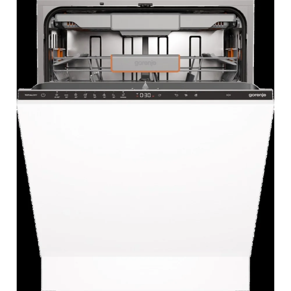 Посудомоечная машина встраиваемая Gorenje GV673B65 16 комплектов, 3 корзины, инверторный мотор, отсрочка старта, Wi-Fi управление, сенсорное управлени