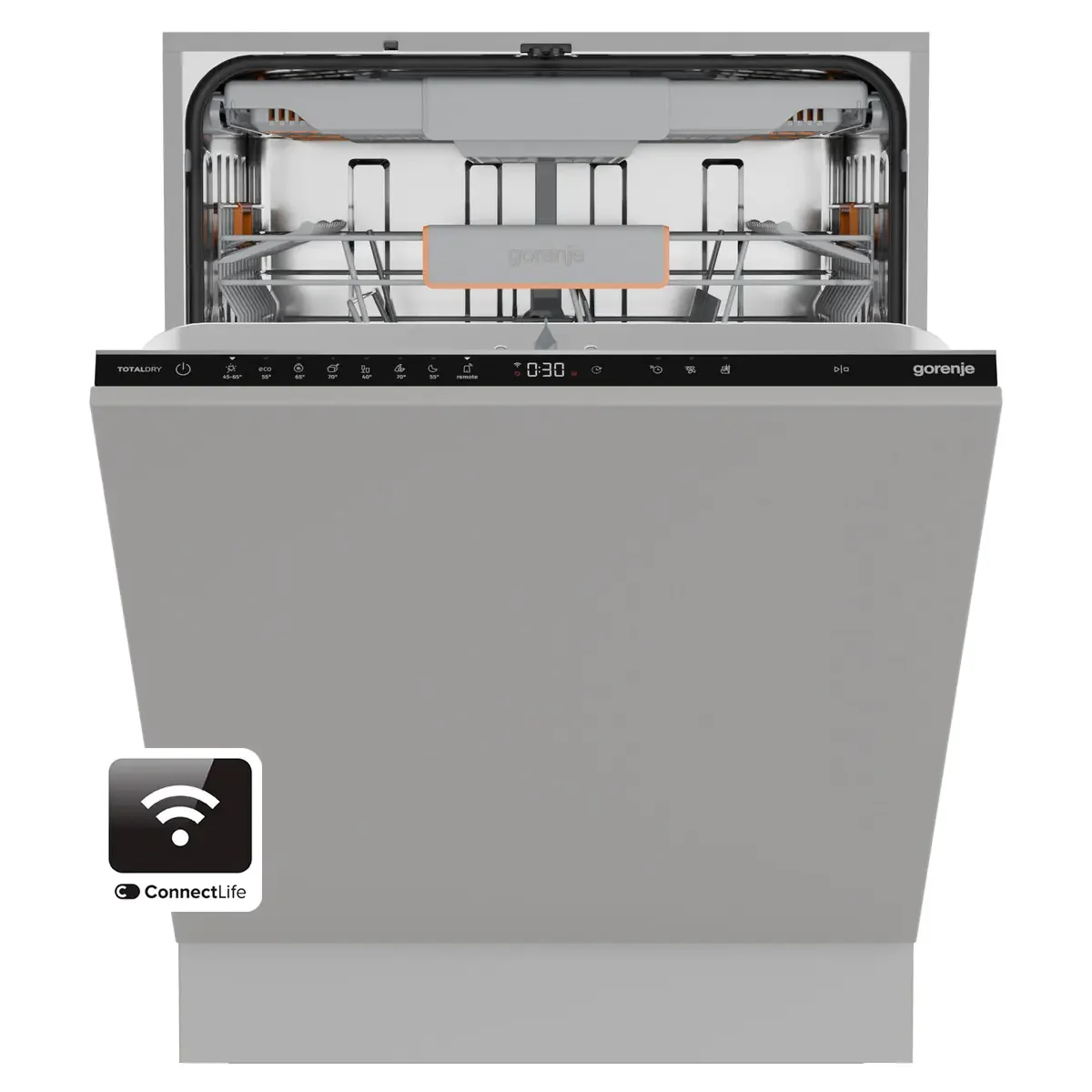 Посудомоечная машина встраиваемая Gorenje GV673B65 16 комплектов, 3 корзины, инверторный мотор, отсрочка старта, Wi-Fi управление, сенсорное управлени