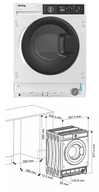 Встраиваемая стиральная машина Korting KWDI 12V75