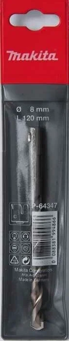 Сверло Makita P-64347 по кирпичу Д=8мм Дл=120мм (1пред.) для дрелей
