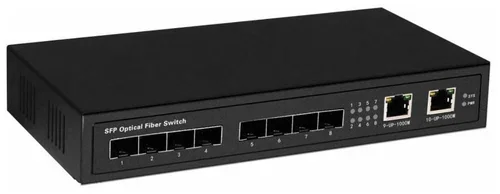 Коммутатор гигабитный Osnovo SW-7028, 8 *SFP 1000Base-FX, 2 x10/100/1000Base-T