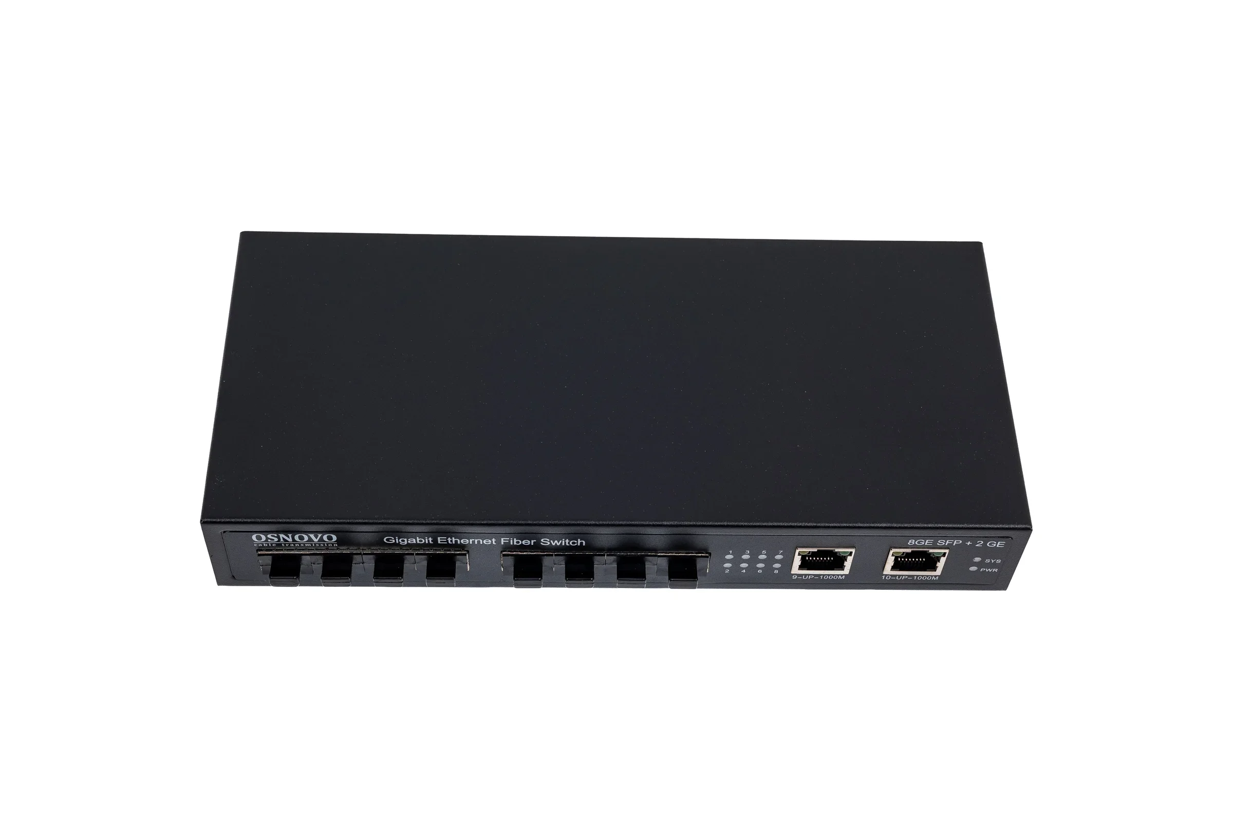 Коммутатор гигабитный Osnovo SW-7028, 8 *SFP 1000Base-FX, 2 x10/100/1000Base-T
