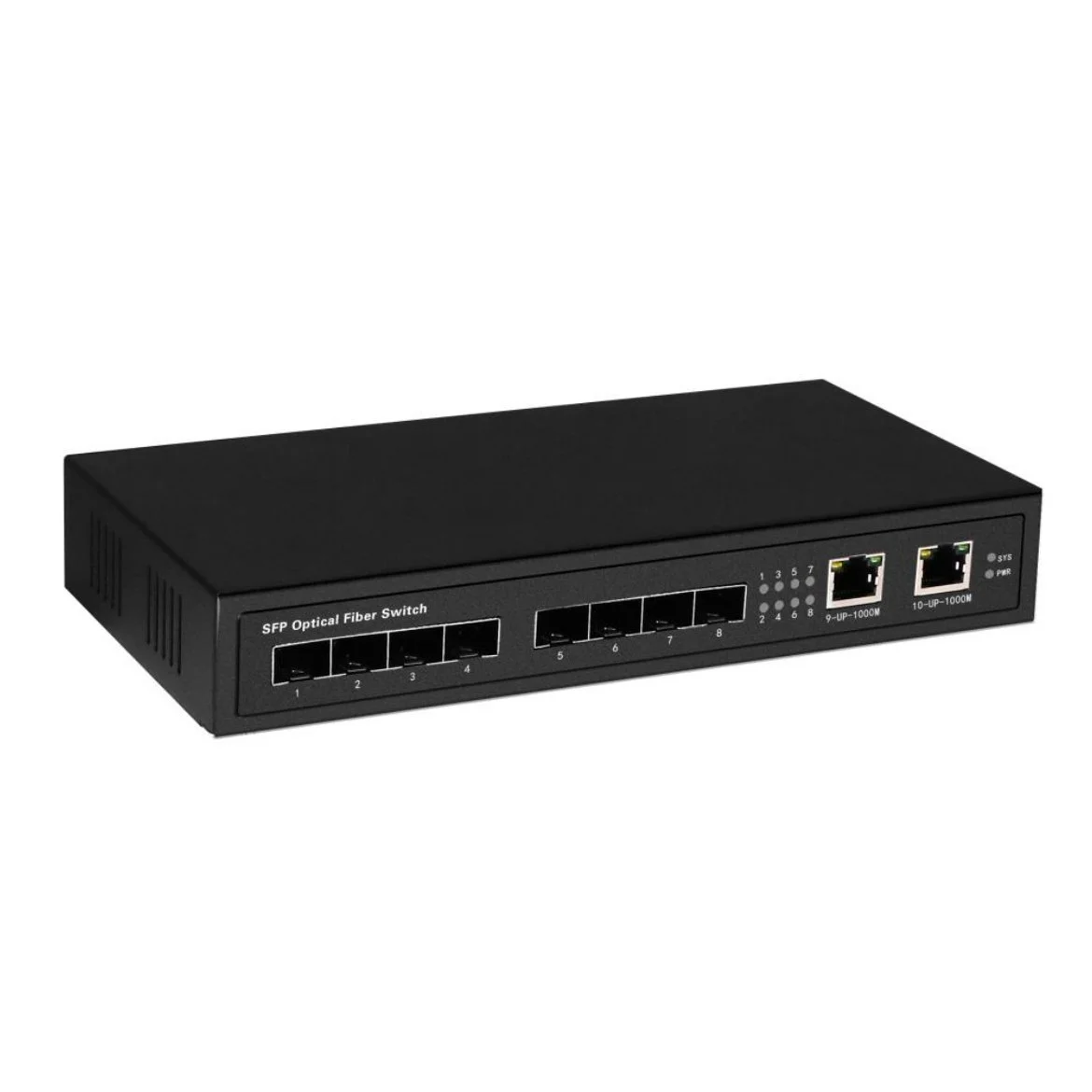 Коммутатор гигабитный Osnovo SW-7028, 8 *SFP 1000Base-FX, 2 x10/100/1000Base-T