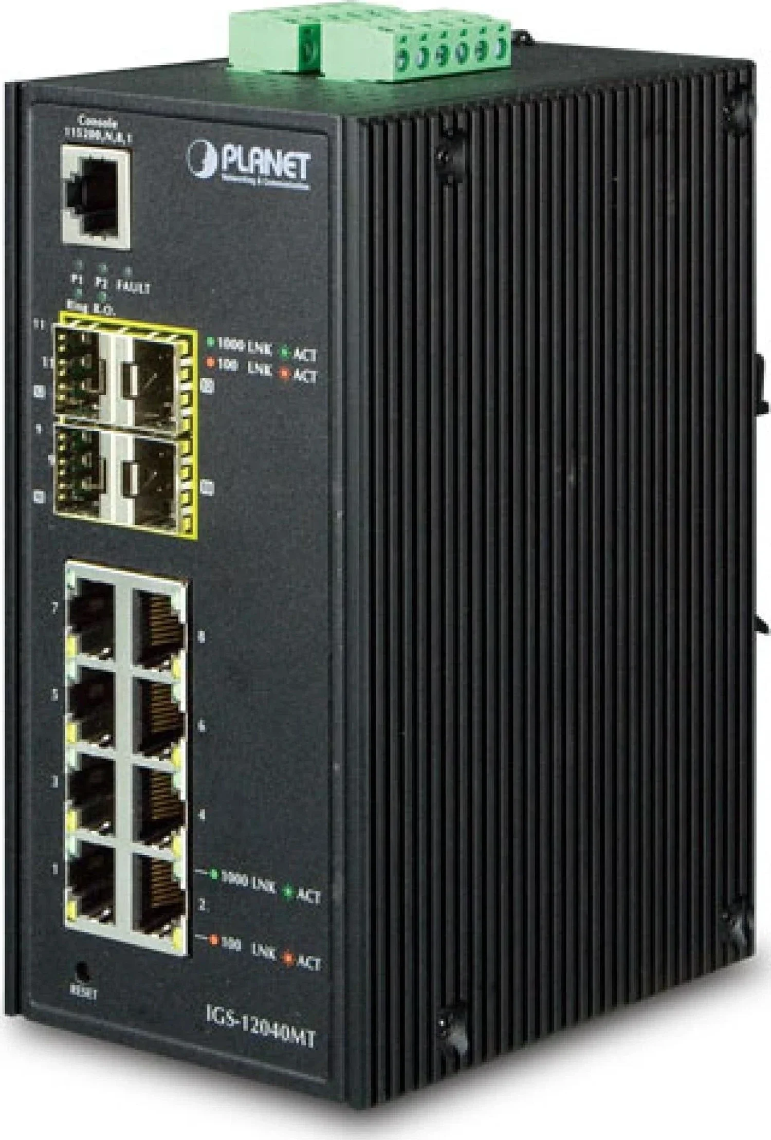 Коммутатор индустриальный PoE IGS-4215-8P2T2S для монтажа в DIN-рейку IP30 Industrial L2/L4 8-Port 10/100/1000T 802.3at PoE + 2-Port 10/100/100T + 2-P