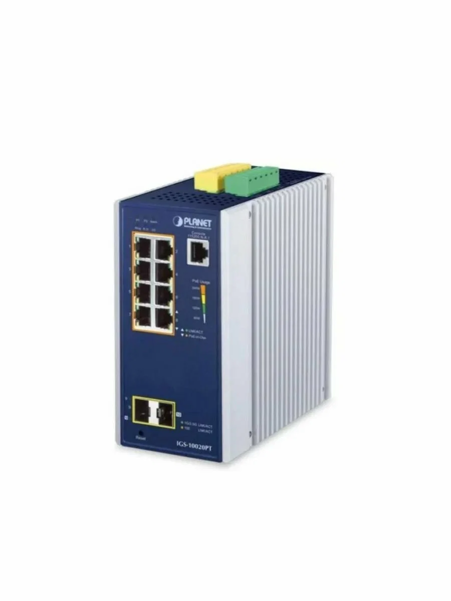 Коммутатор индустриальный PoE IGS-4215-8P2T2S для монтажа в DIN-рейку IP30 Industrial L2/L4 8-Port 10/100/1000T 802.3at PoE + 2-Port 10/100/100T + 2-P