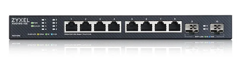 Коммутатор мультигигабитный Smart L3 Lite Zyxel NebulaFlex XMG1915-10E, 8xRJ-45: 1/2.5G, 2xSFP+, бесшумный (без вентилятора)