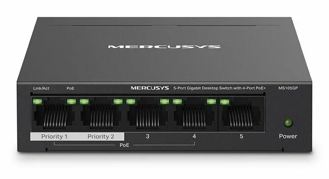 Коммутатор настольный Mercusys MS110CMP с 8 портами PoE+ 10/100 Мбит/c и 2 гигабитными портами
