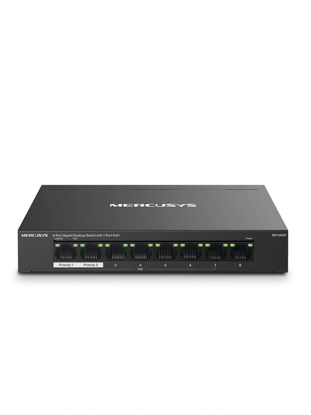 Коммутатор настольный Mercusys MS110CMP с 8 портами PoE+ 10/100 Мбит/c и 2 гигабитными портами