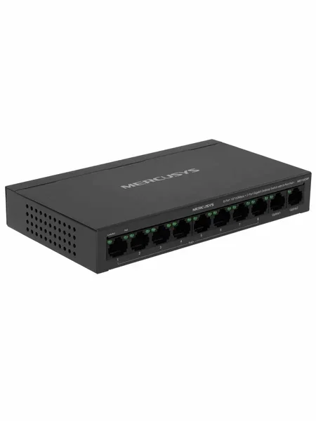 Коммутатор настольный Mercusys MS110CP с 8 портами PoE+ 10/100 Мбит/c и 2 гигабитными портами