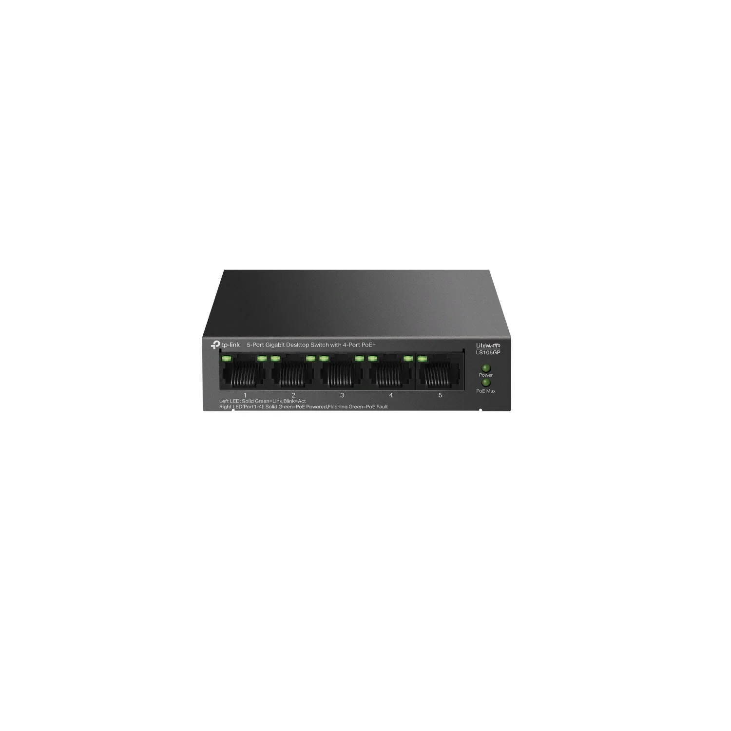 Коммутатор настольный TP-Link LS105GP с 5 гигабитными портами (4 порта PoE+)
