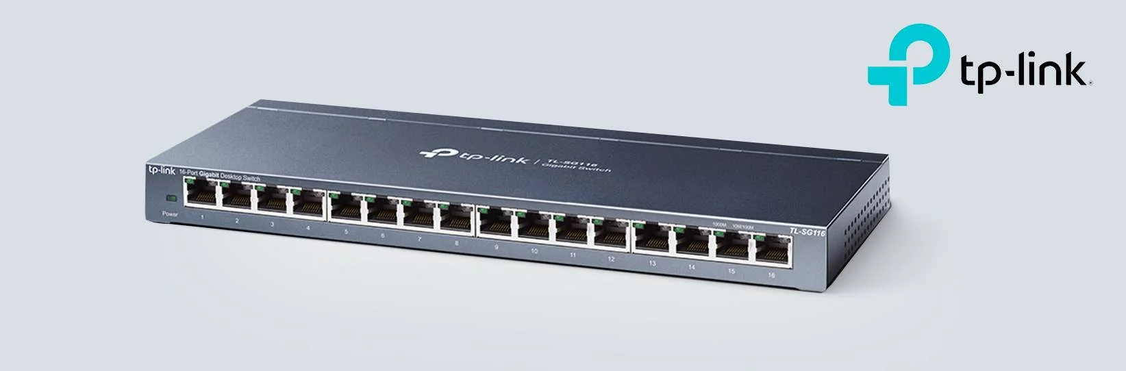 Коммутатор настольный TP-Link TL-SG116P с 16 гигабитными портами PoE+