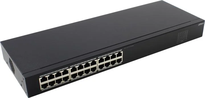 Коммутатор настраиваемый 24-портовый Dahua DH-SF1024 24xRJ45 100Mb, коммутация 4.8 Гбит/с, MAC-таблица 8К, металл