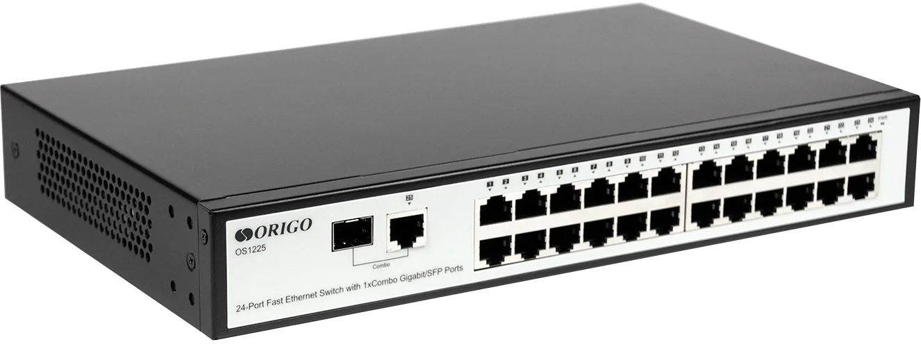 Коммутатор настраиваемый 25-портовый 100 Мбит/с ORIGO OS1225/A1A с гигабитным комбо-портом