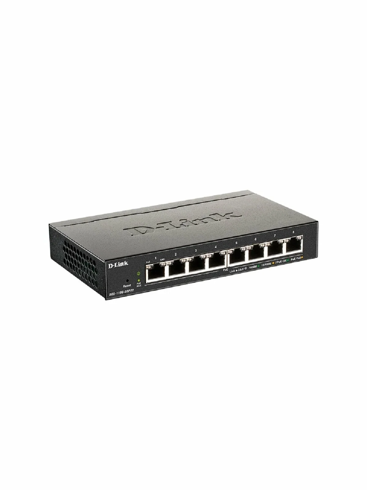 Коммутатор настраиваемый L2 D-Link DGS-1100-08PV2/A4A с 8 портами 10/100/1000Base-T (8 портов PoE 802.3af/at, PoE-бюджет 64 Вт)