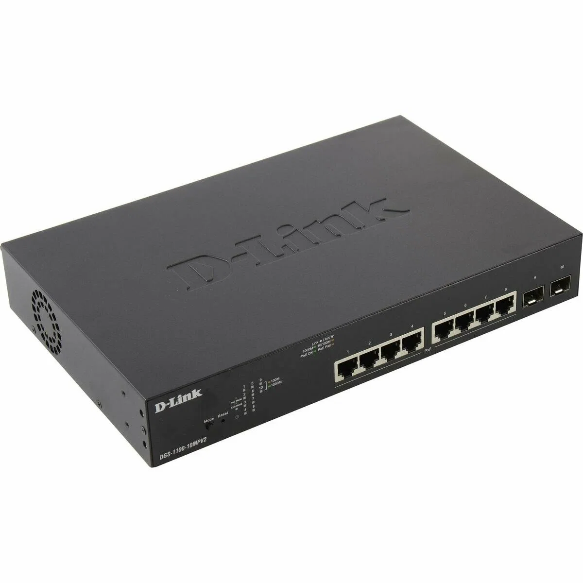 Коммутатор настраиваемый L2 D-Link DGS-1100-26MPV2/A3A с 24 портами 10/100/1000Base-T и 2 комбо-портами 1000Base-T/SFP (24 порта PoE 802.3af/at, PoE-б