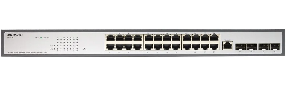 Коммутатор настраиваемый L2 ORIGO OS2328/A1A 24x1000Base-T, 4xCombo 1000Base-T/SFP, комплект для установки в 19" стойку