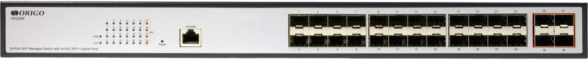 Коммутатор настраиваемый L2 ORIGO OS2328/A1A 24x1000Base-T, 4xCombo 1000Base-T/SFP, комплект для установки в 19" стойку