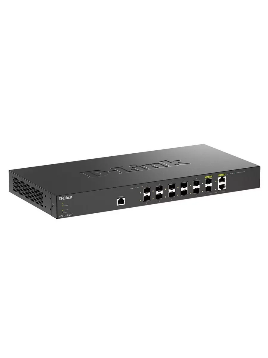 Коммутатор настраиваемый L2+ D-Link DXS-1210-12TC/B1A PROJ с 8 портами 10Gbase-T, 2 портами 10Gbase-X SFP+ и 2 комбо портами 10Gbase-T/SFP+
