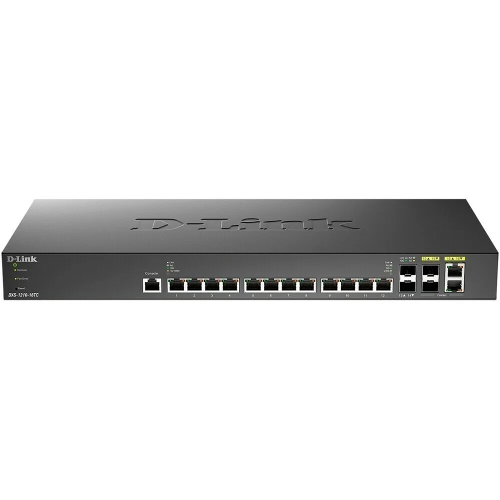 Коммутатор настраиваемый L2+ D-Link DXS-1210-12TC/B1A PROJ с 8 портами 10Gbase-T, 2 портами 10Gbase-X SFP+ и 2 комбо портами 10Gbase-T/SFP+