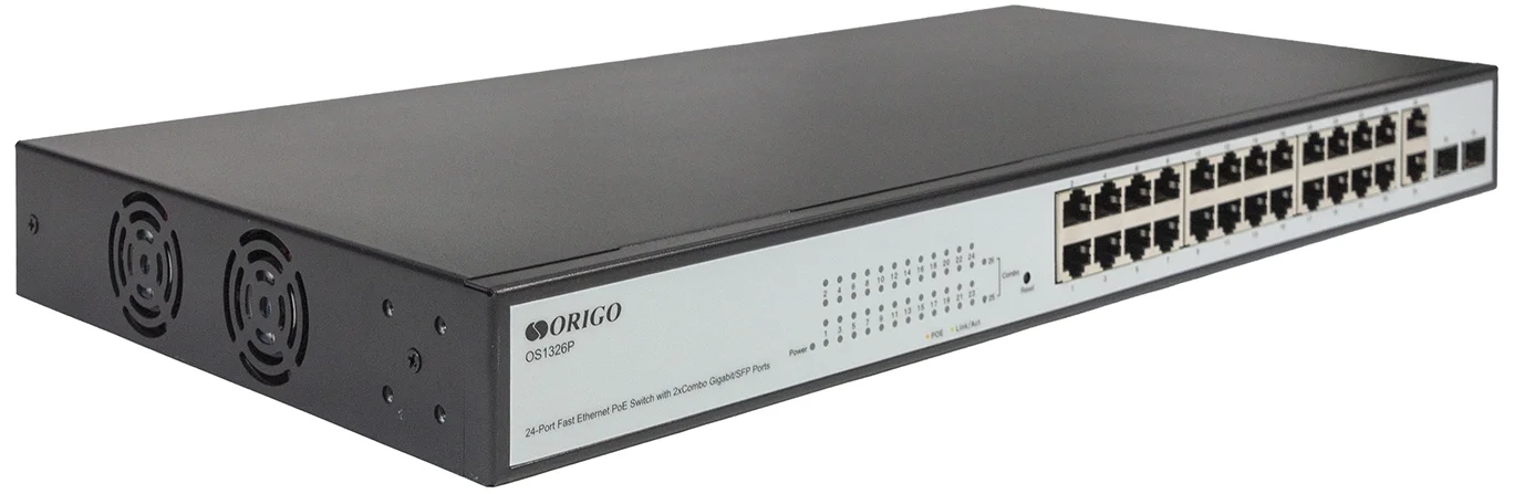 Коммутатор настраиваемый L2-ORIGO OS1326/A1A 24x100Base-TX, 1x1000Base-T, 1xCombo 1000Base-T/SFP