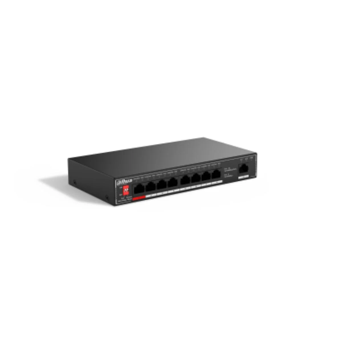 Коммутатор неуправляемый 9-портовый с РоЕ Dahua DH-SF1009P, 8xRJ45 100Mb PoE, 1xRJ45 100Mb uplink, суммарно 96Вт, коммутация 1.8 Гбит/с, MAC-таблица 2