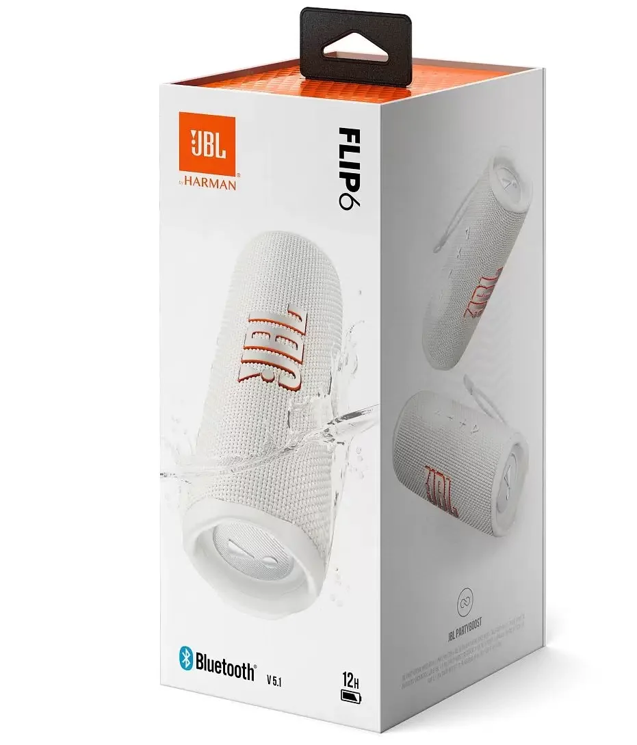 Портативная акустика JBL Flip 6, белый