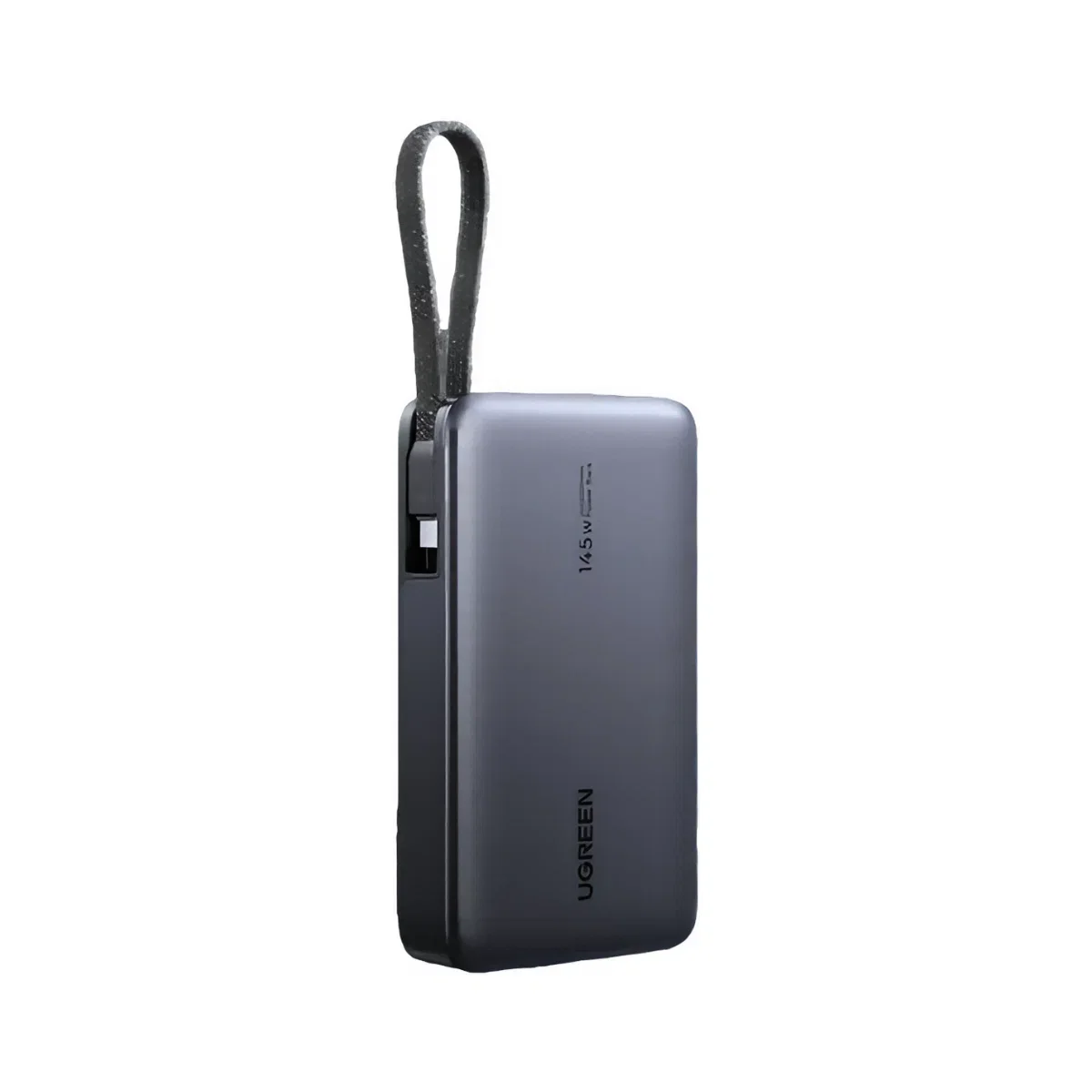 Аккумулятор портативный UGREEN PB551 55992B 145W Power Bank 0mAh USB-C&USB-A со встроенным кабелем USB-C. Цвет: серый космос